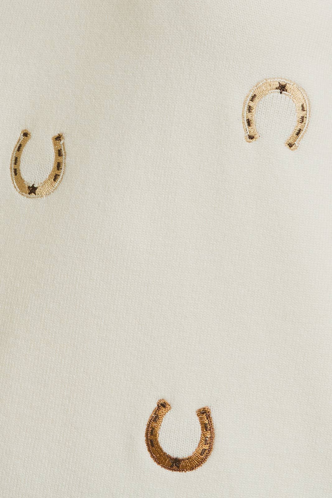 Cream Horseshoe Top W/Puff Sleeve