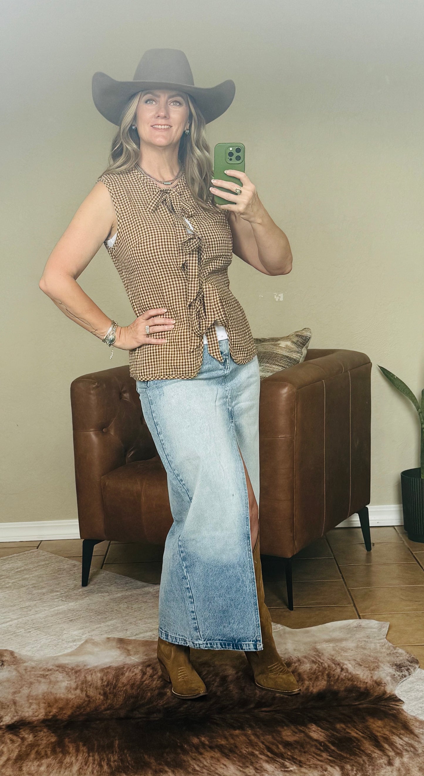 90's Light Wash Denim Skirt