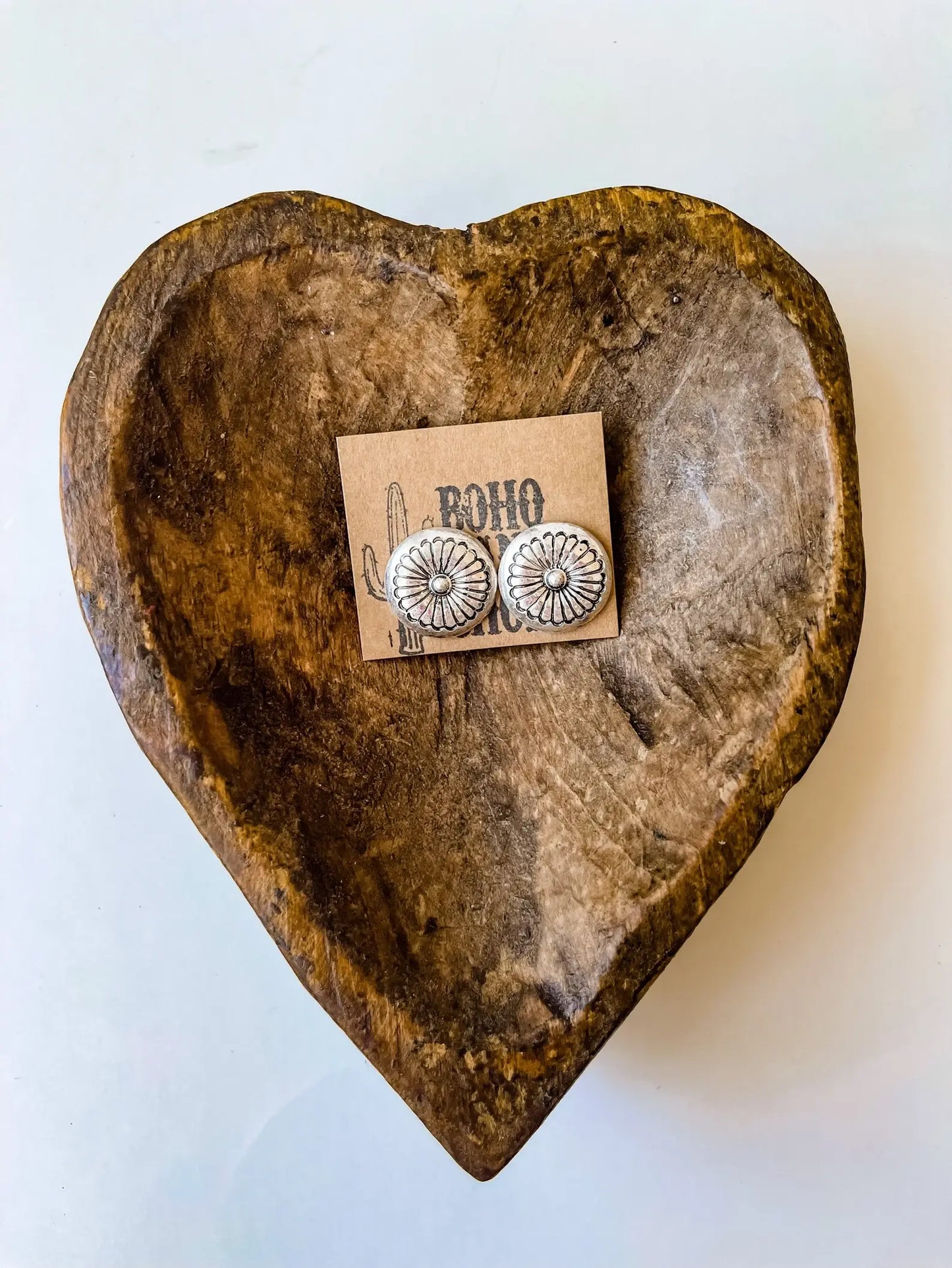Western Concho Round Earrings