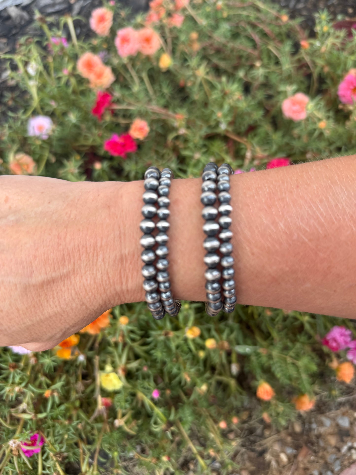 5mm Sterling Silver Pearl Bracelet Stretch