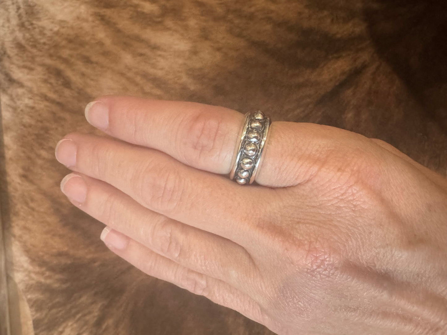Sterling Silver Thick Dot Band Ring