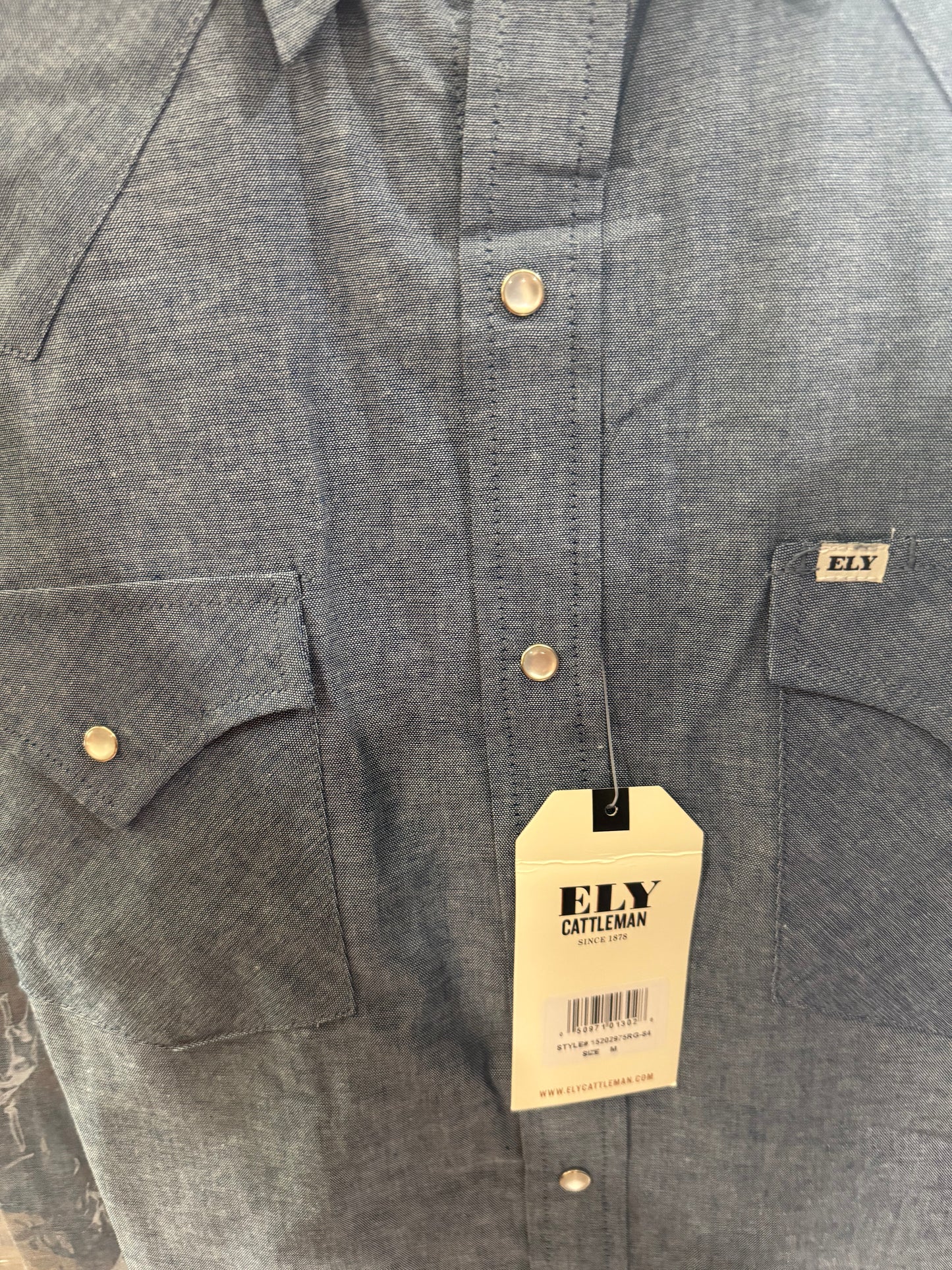 MEN'S L/S CHAMBRAY SHIRT ELY CATTLEMAN