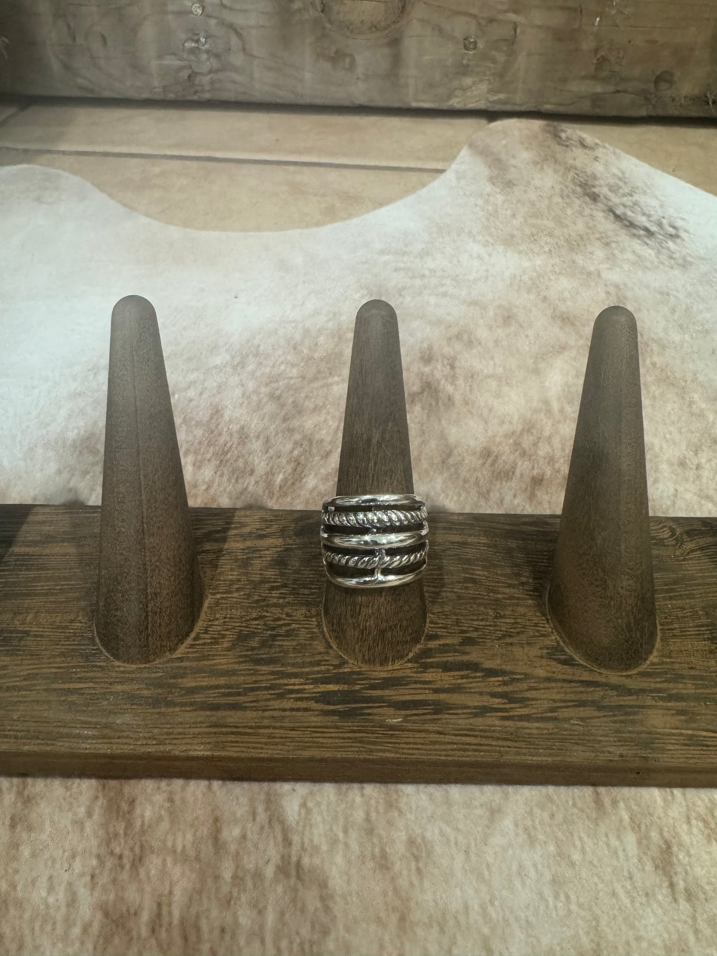 Sterling Silver Double Rope Ring
