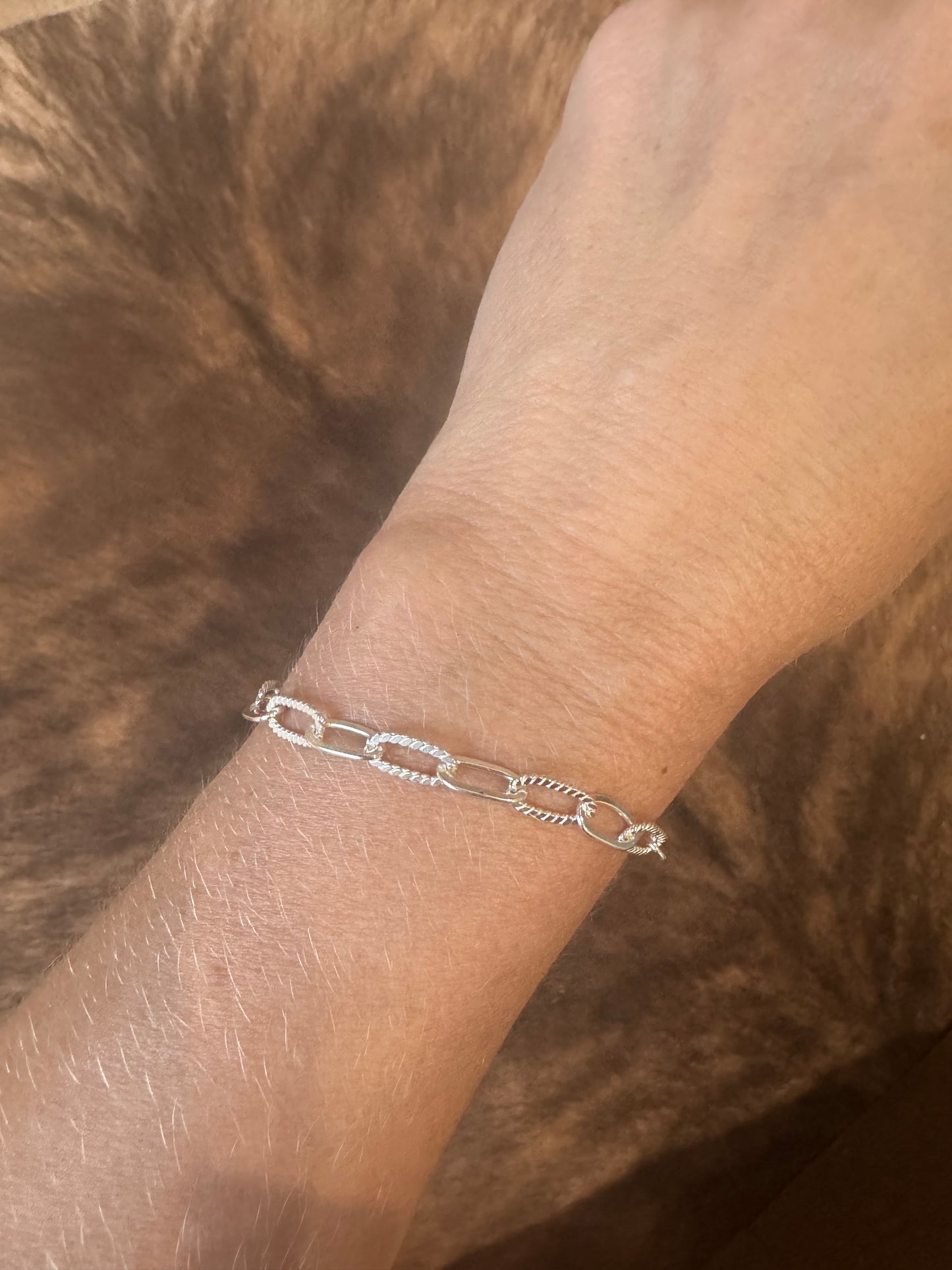 Sterling Silver Rope Link Bracelet