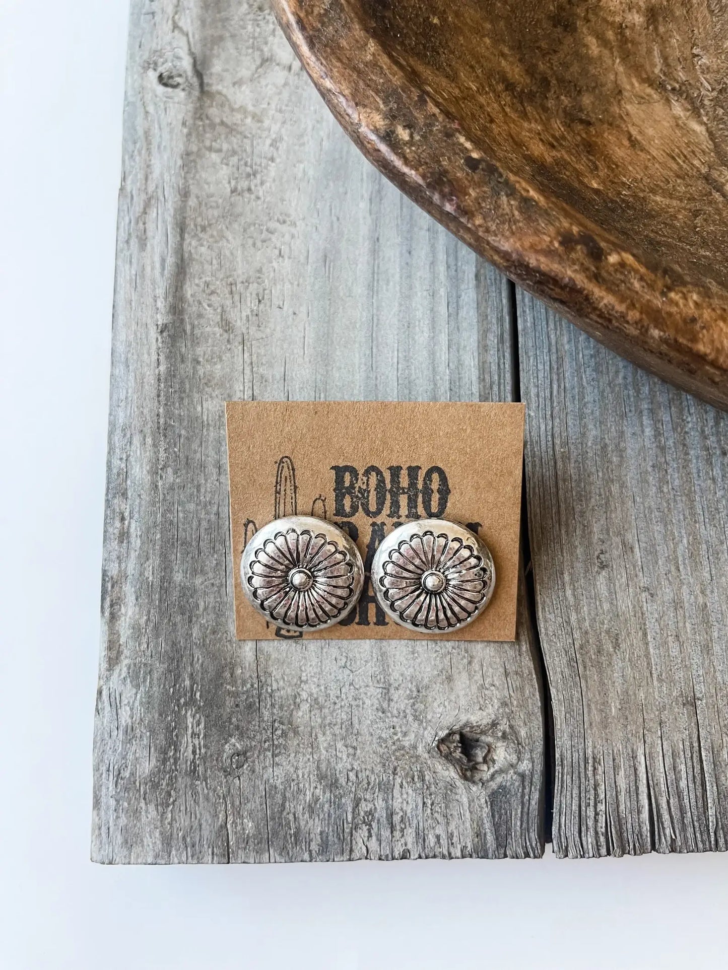 Western Concho Round Earrings