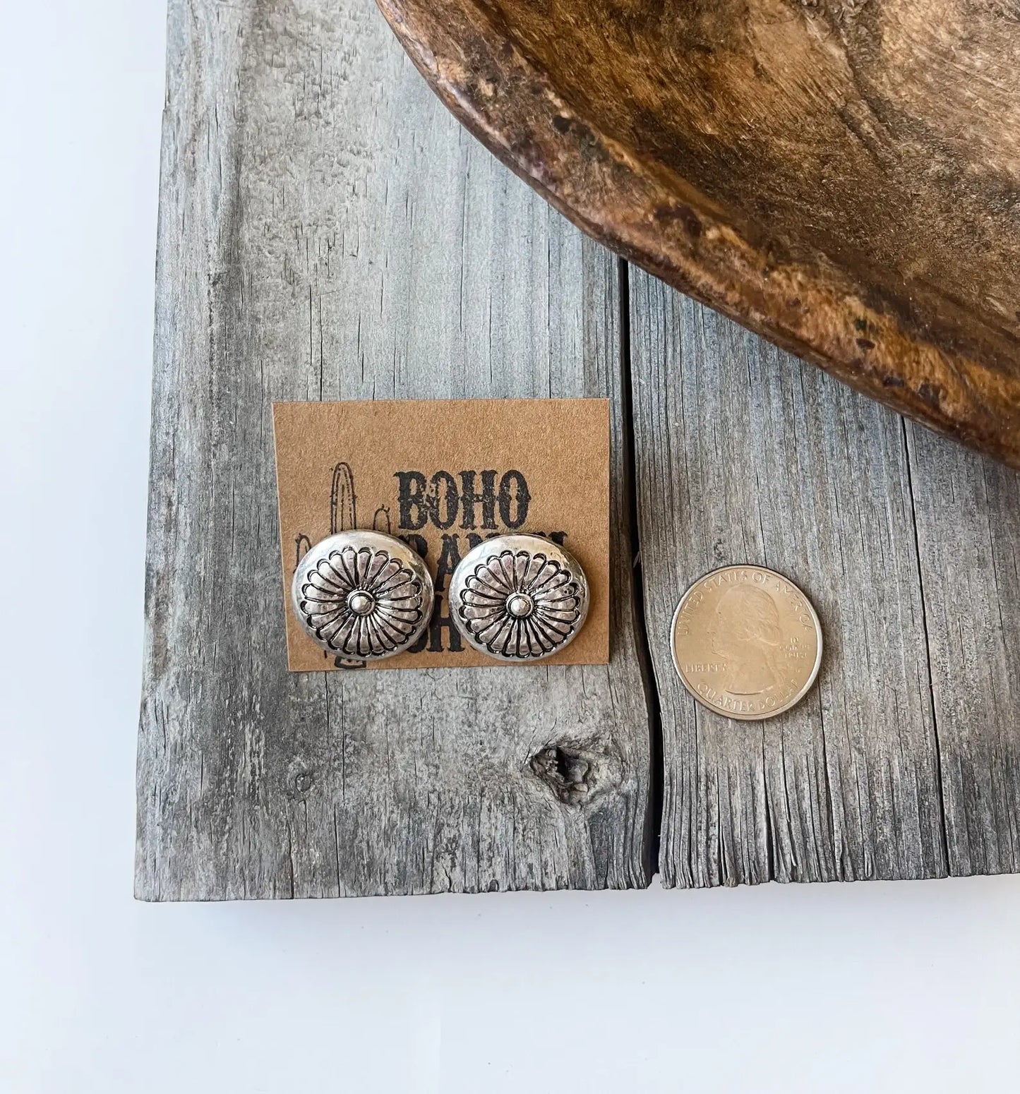 Western Concho Round Earrings