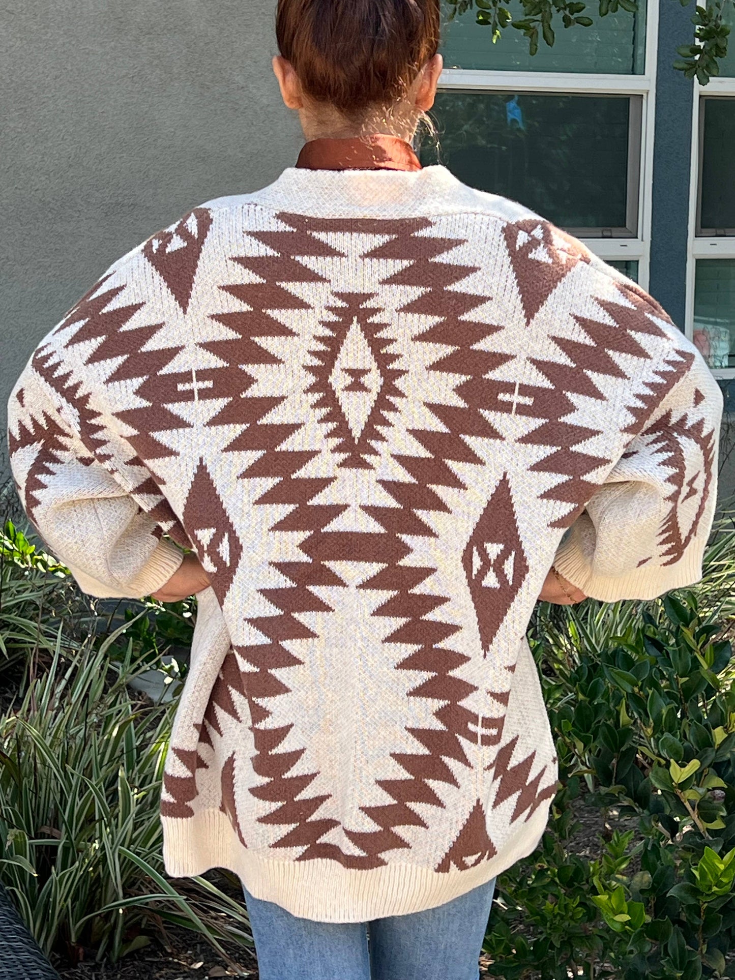 Aztec Cardigan with Dolman Sleeve