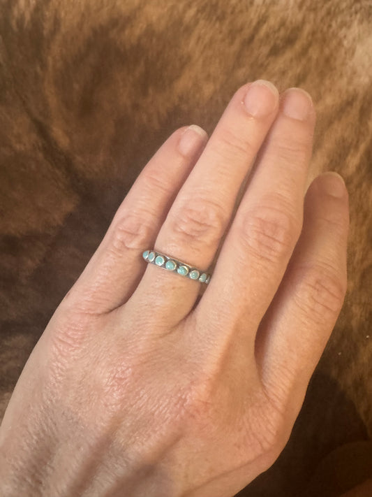 Turquoise Bezel Eternity Ring