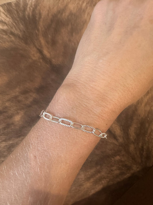 Sterling Silver Rope Link Bracelet