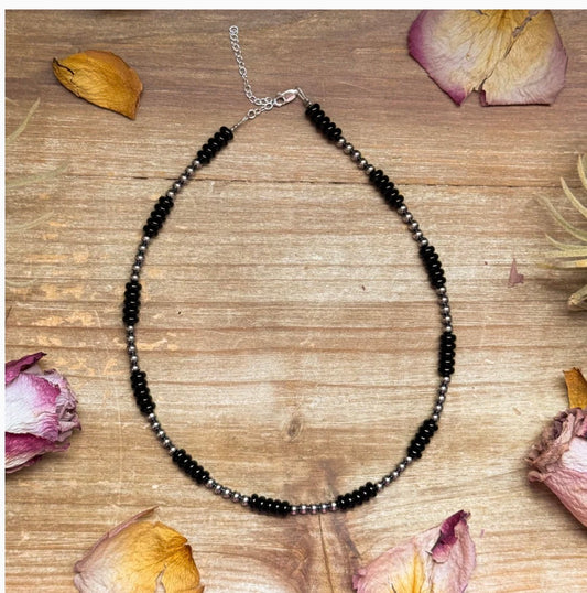Sterling Silver & Black Onyx Necklace
