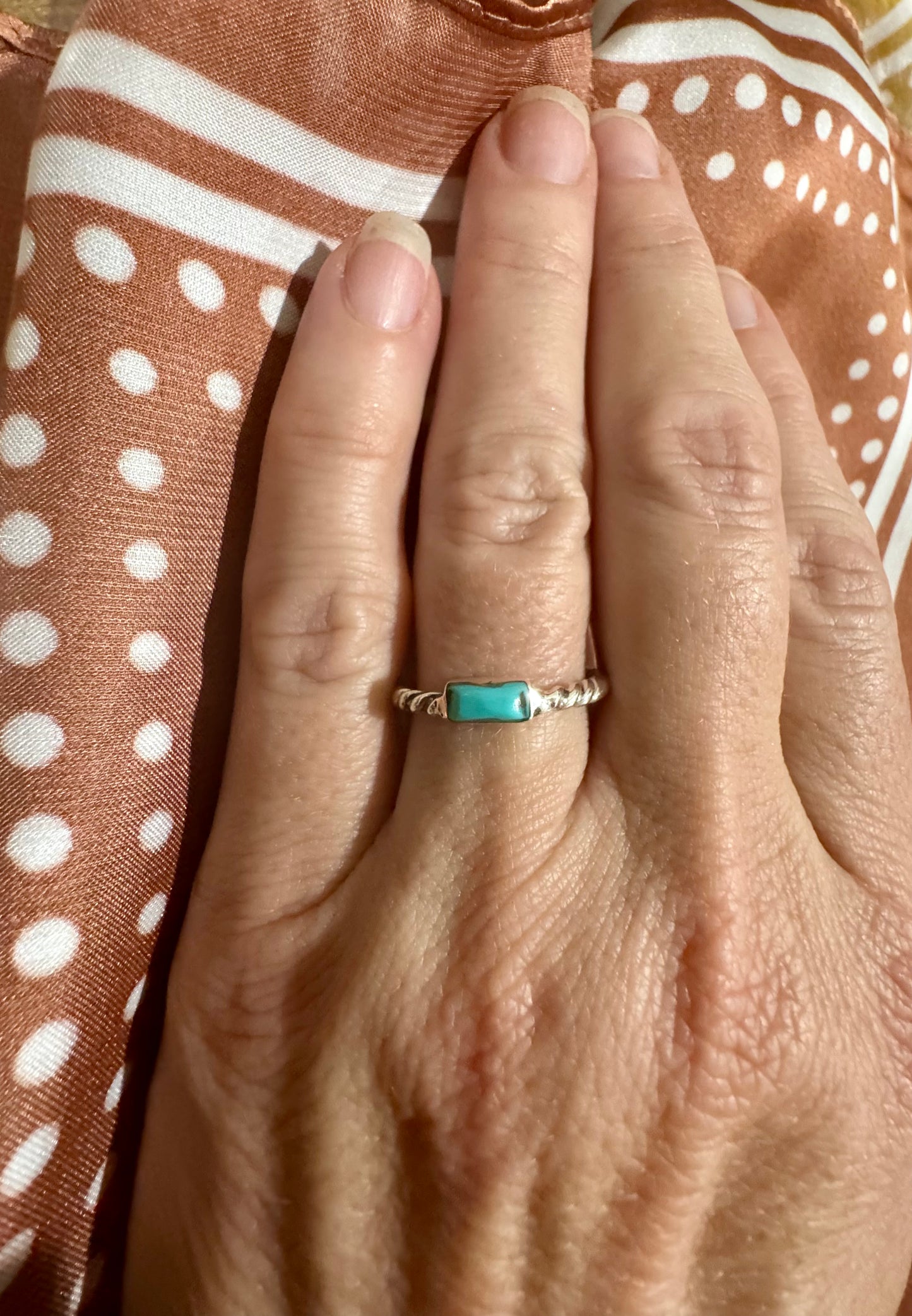 Mini Turquoise Twist Ring