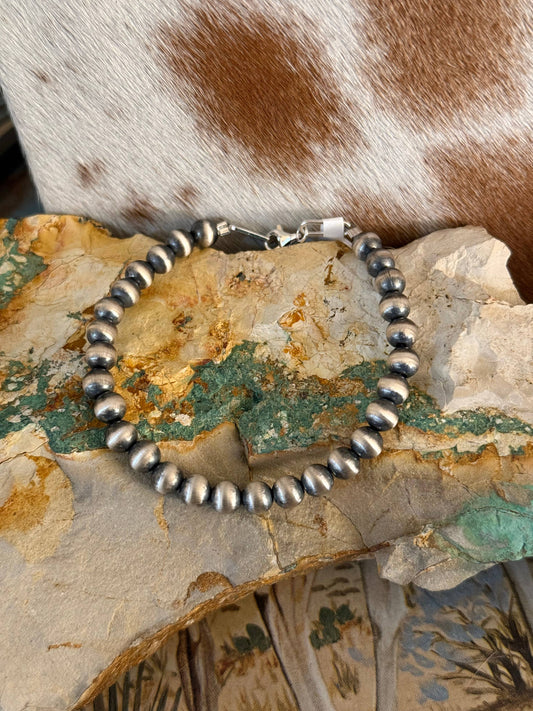 6mm Sterling Silver Pearl Bracelet Stretch