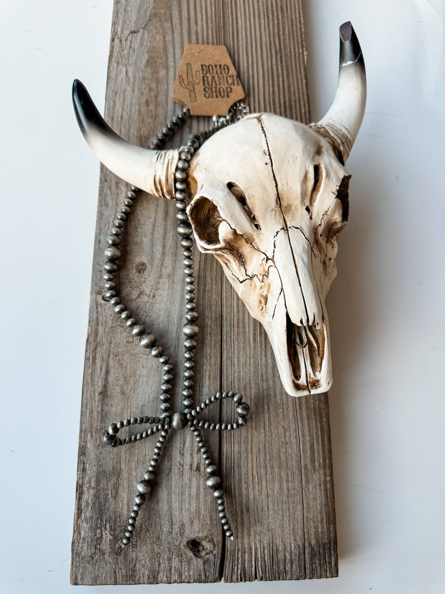 Silver Bead Coquette Bow Necklace